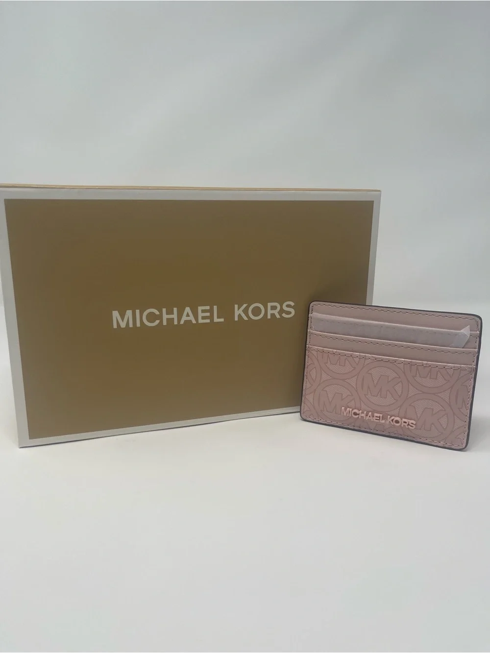Michael Kors Blush Pink Signature Leather Card Case